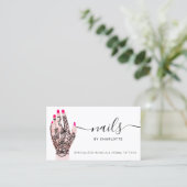 Boho nagelt de tattoos illustratie van de technicu visitekaartje (Staand voorkant)