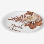 Boho  najaar Floral Wedding Terracotta Papieren Bordje (Gekanteld)