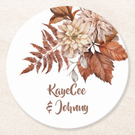 Boho najaar Floral Wedding Terracotta Ronde Kartonnen Onderzetter