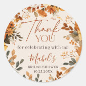 Boho Najaar Verliefd Aquarel Rustieke Dank Je Ronde Sticker (Voorkant)