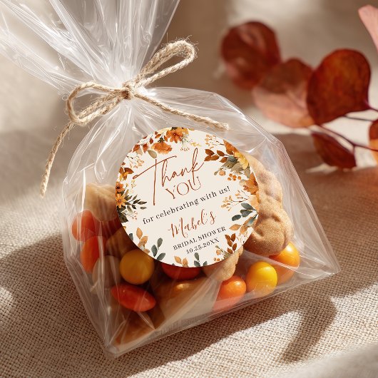 Boho Najaar Verliefd Aquarel Rustieke Dank Je Ronde Sticker