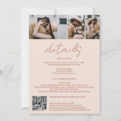 Boho Namen script boog 4 foto alles in een bruilof Kaart (Achterkant)