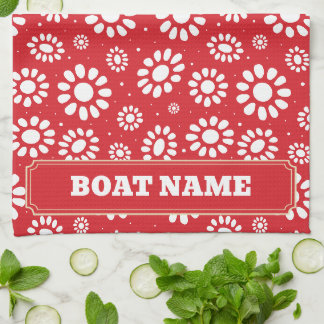 Boho Narrowboat Kanaalboot Aak Naam Rood Theedoek