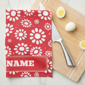 Boho Narrowboat Kanaalboot Aak Naam Rood Theedoek (Quarter Fold)