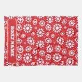 Boho Narrowboat Kanaalboot Aak Naam Rood Theedoek (Horizontaal)