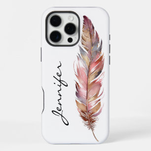 Boho Native American Feather iPhone 16 Pro Max Hoesje