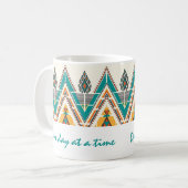 Boho Native Pattern Tribal "One day at a Time" Koffiemok (Voorkant links)