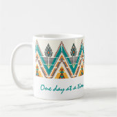 Boho Native Pattern Tribal "One day at a Time" Koffiemok (Links)