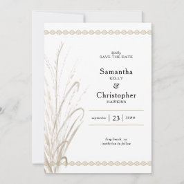 Boho Natural Pampas Grass Elegant Foto Save The Date