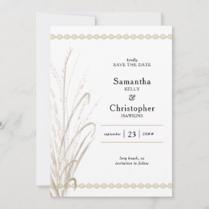 Boho Natural Pampas Grass Elegant Foto Save The Date