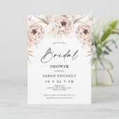 Boho Natural Tones Rustic Floral Vrijgezellenfeest Kaart (Staand voorkant)
