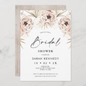 Boho Natural Tones Rustic Floral Vrijgezellenfeest Kaart (Voorkant / Achterkant)