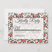 Boho Nature Rose Flower Spring Wedding Rsvp Card (Voorkant)