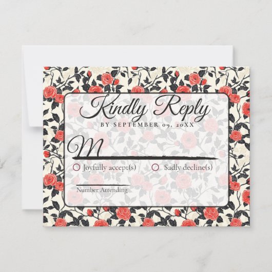 Boho Nature Rose Flower Spring Wedding Rsvp Card (Voorkant)