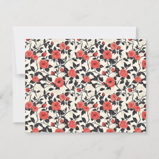 Boho Nature Rose Flower Spring Wedding Rsvp Card (Achterkant)