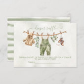 Boho Natuur Baby shower Clothesline Luier Raffle Kaart (Voorkant / Achterkant)