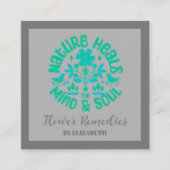 Boho Natuur Bloemen Vogels Energie Healer Vierkante Visitekaartje (Voorkant)