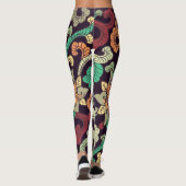 Boho natuur floral, asian boho zen stijl leggings (Achterkant)