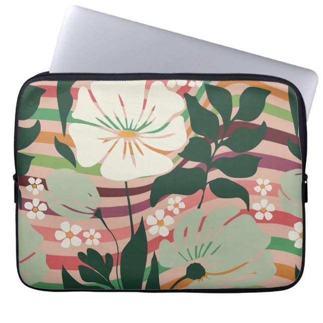 Boho natuur liefhebbers bloemmotief laptop sleeve (Voorkant)