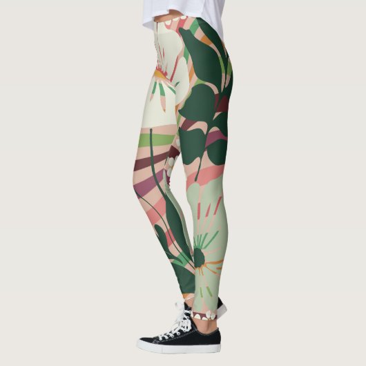 Boho natuur liefhebbers bloemmotief Leggings (Links)