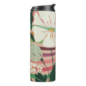 Boho natuur liefhebbers bloemmotief thermosbeker (Gedraaid links)