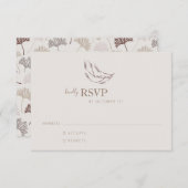 Boho Natuur Neutral Botanic Weddenschap Simple RSVP Kaartje (Voorkant / Achterkant)
