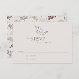 Boho Natuur Neutral Botanic Weddenschap Simple RSVP Kaartje