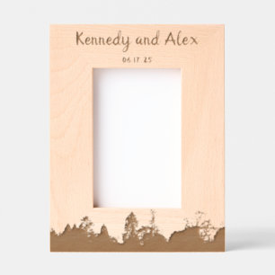 Boho Natuur Rustiek Jubileum Lijst (portret) Gegraveerde Lijstjes