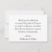 Boho natuurlijke elegantie gele bruiloft dank u bedankkaart (Achterkant)