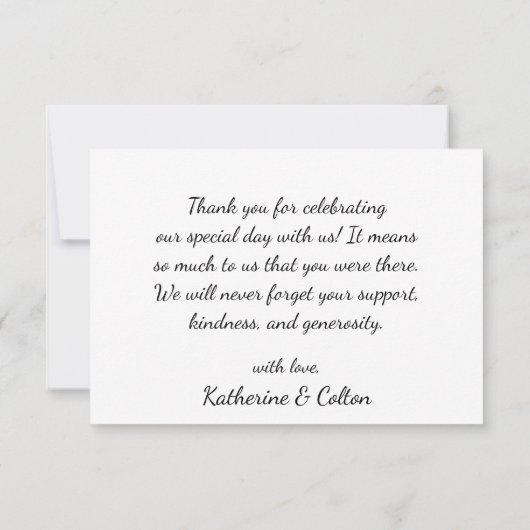 Boho natuurlijke elegantie gele bruiloft dank u bedankkaart (Achterkant)