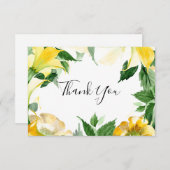 Boho natuurlijke elegantie gele bruiloft dank u bedankkaart (Voorkant / Achterkant)