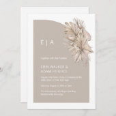 Boho Natuurlijke Minimalistische Monogram Half Arc Kaart (Voorkant / Achterkant)