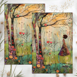 BOHO NATUURMEISJE DECOUPAGE TISSUEPAPIER