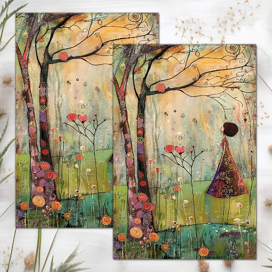 BOHO NATUURMEISJE DECOUPAGE TISSUEPAPIER