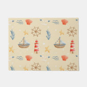 Boho Nautical Boat Vuurtoren Patroon Deurmat (Voorkant)