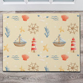 Boho Nautical Boat Vuurtoren Patroon Deurmat