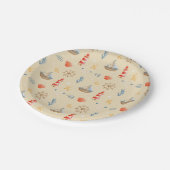 Boho Nautical Boat Vuurtoren Patroon Papieren Bordje (Gekanteld)