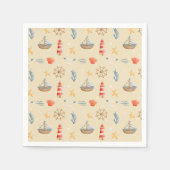 Boho Nautical Boat Vuurtoren Patroon Servet (Voorkant)