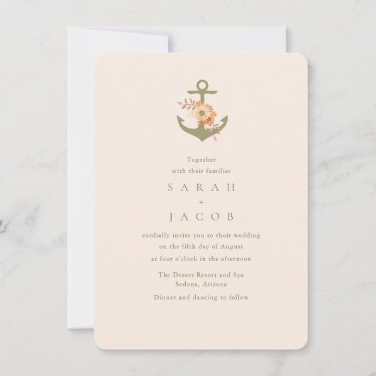 Boho Nautical Trouw Uitnodiging (Voorkant)
