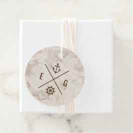 Boho nautische bestemming bruiloft bedankjes labels