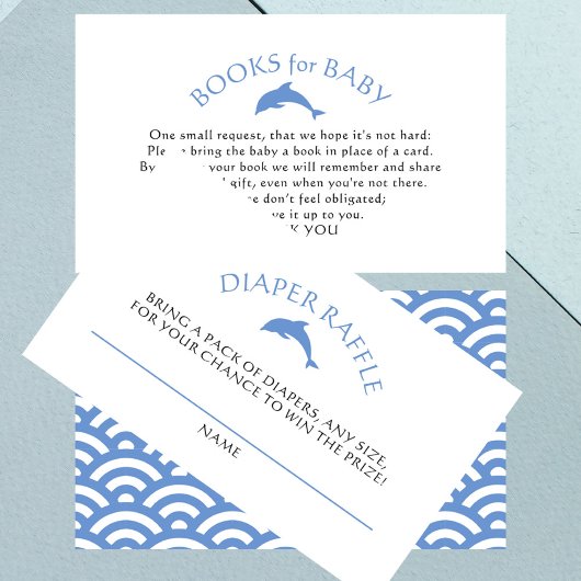 Boho nautische blauwe luier ruffle Baby shower Informatiekaartje