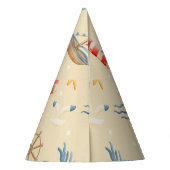 Boho Nautische Boot Vuurtoren Patroon Verjaardag Feesthoedjes (Achterkant)