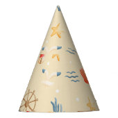 Boho Nautische Boot Vuurtoren Patroon Verjaardag Feesthoedjes (Voorkant)