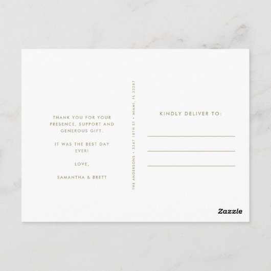 Boho nautische bruiloft foto dank u briefkaart (Achterkant)