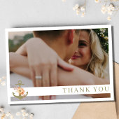 Boho nautische strand foto bruiloft dank u kaart