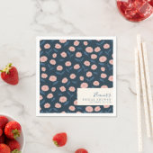 Boho Navy and Pink Floral Pattern Vrijgezellenfees Servet (Insitu)