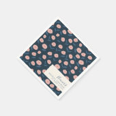 Boho Navy and Pink Floral Pattern Vrijgezellenfees Servet (Hoek)
