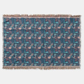 Boho Navy blauw roestveer stam abstract Print Deken (Voorkant)