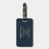 Boho Navy Blauwe Perzik Mandala Bagagelabel (Achterkant verticaal)