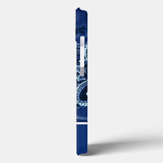 Boho Navy Blue Bandanna Case-Mate iPhone Case (Achterkant / Links)